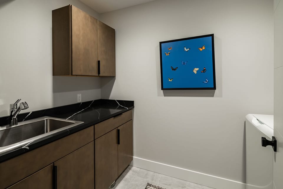Additional storage in the laundry room.