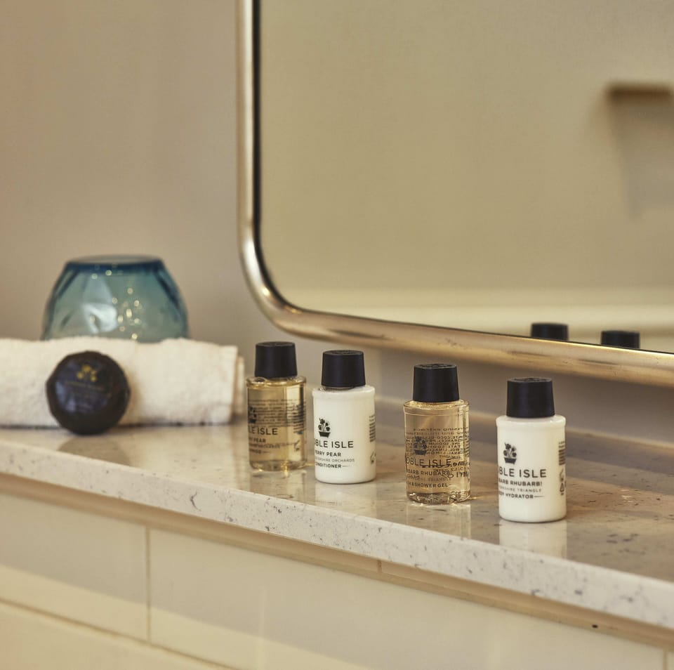Free toiletries, hair dryer