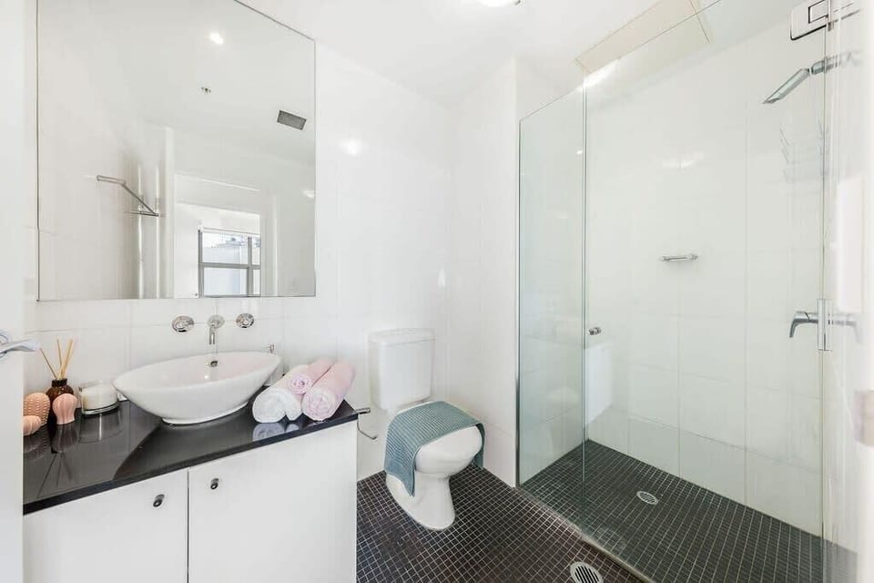 TWO warm & cozy bathrooms.