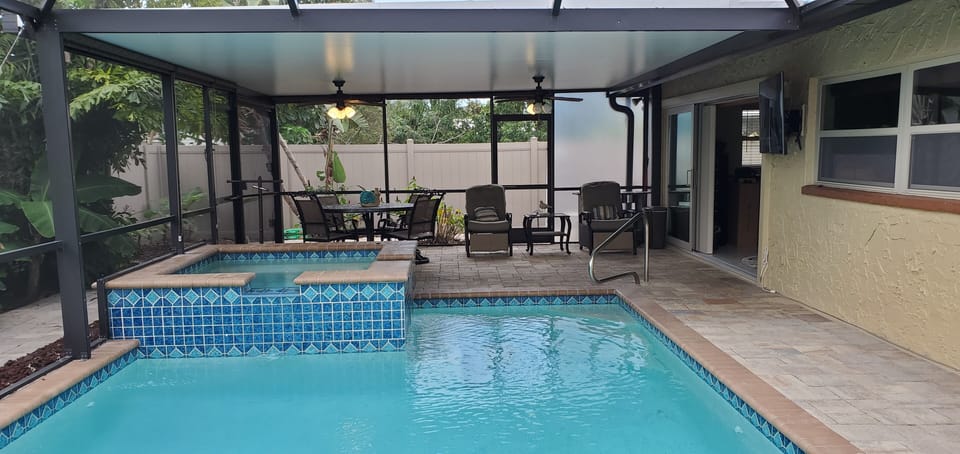 Pool & Spa and seating area
