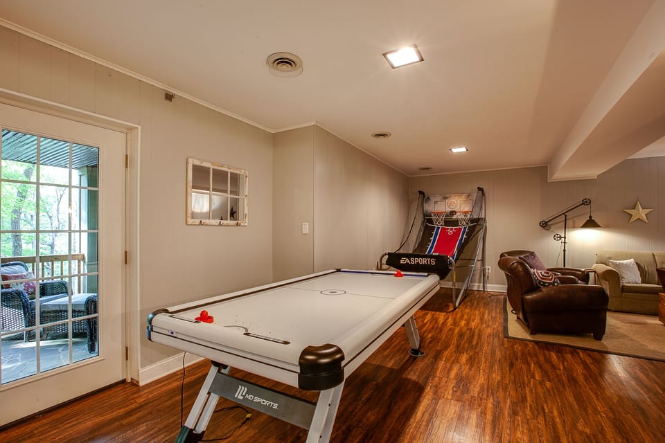 Enjoy the Arcade Basketball Game and Air Hockey on the lower level.