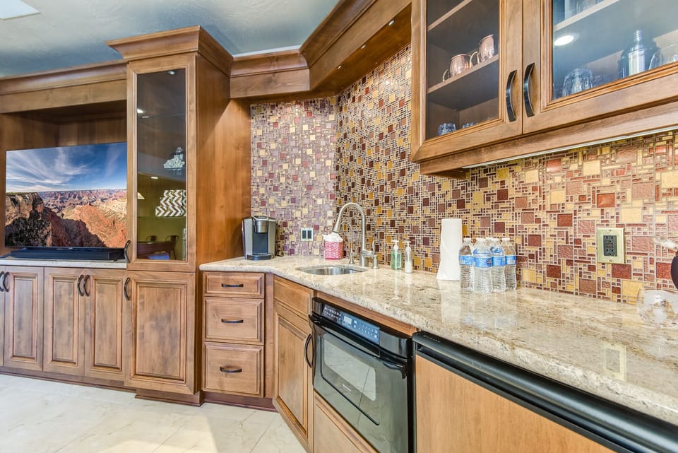 Bonus/Game Room. Wet Bar with a Microwave and Refrigerator