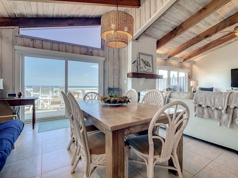 Gorgeous views and sliders to the oceanfront deck.