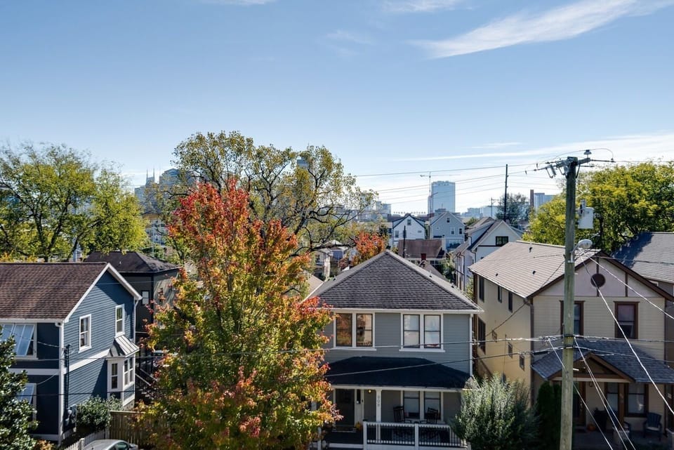 View of downtown from the third story window