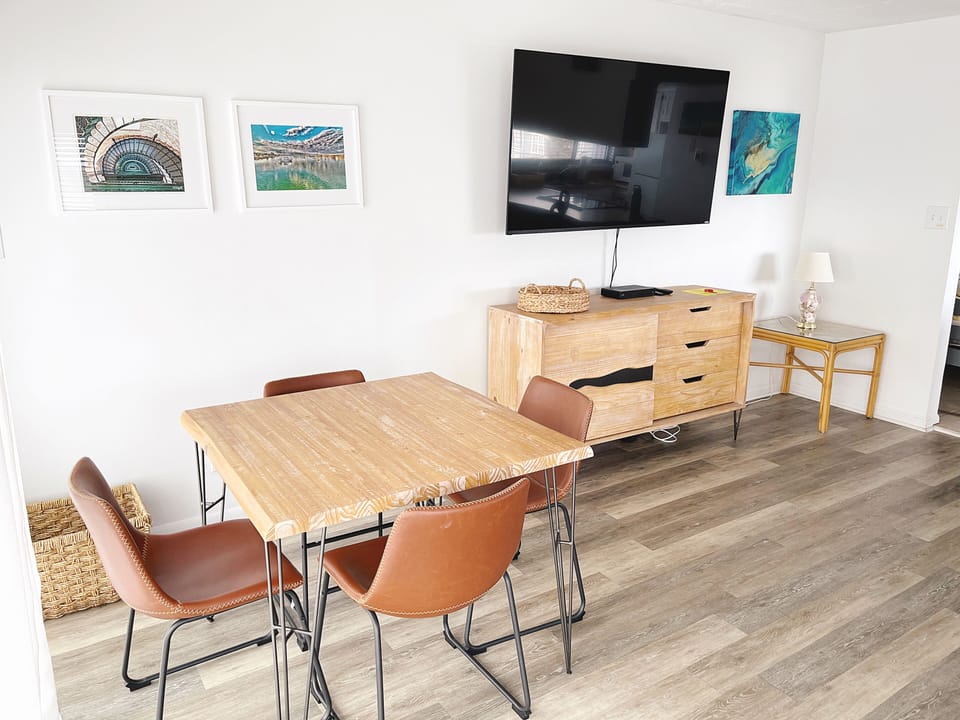 Living and Dining Room Combo. 65 inch smart TV