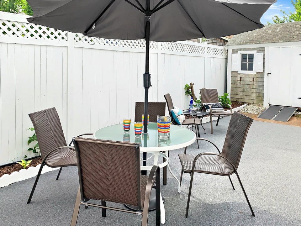 Backyard patio at -25 Zylpha Rd Harwich Port- Cape Cod- New England Vacation Rentals