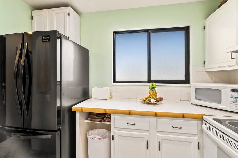 Full size fridge in the kichen