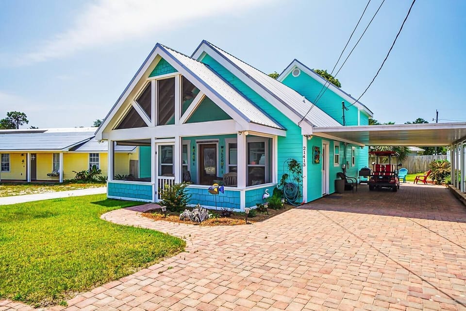 Driveway and car port for parking.  A max of four automobiles allowed, as street parking is non-existent.