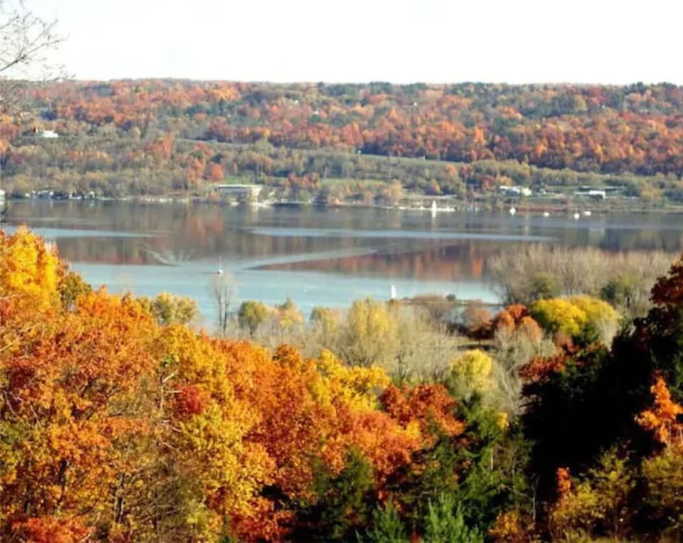 Autumn, Cayuga Lake view from property (no lake access.)