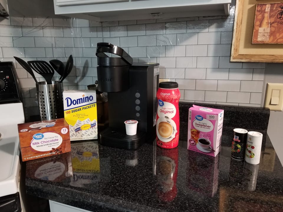 For guest, sugar , coffee, salt and pepper , popcorn , creamer , cooking oil 