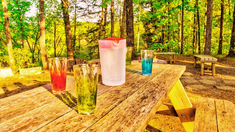 Like snuggling on our wooden benches to get cozy together.