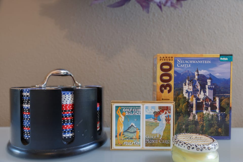 Many board games, puzzles, poker
