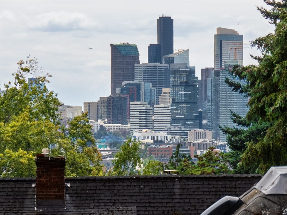 View of downtown Seattle from back deck