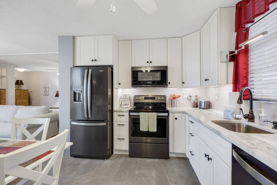 Cookware, dinnerware, many kitchen tools and small appliances are provided for your use.