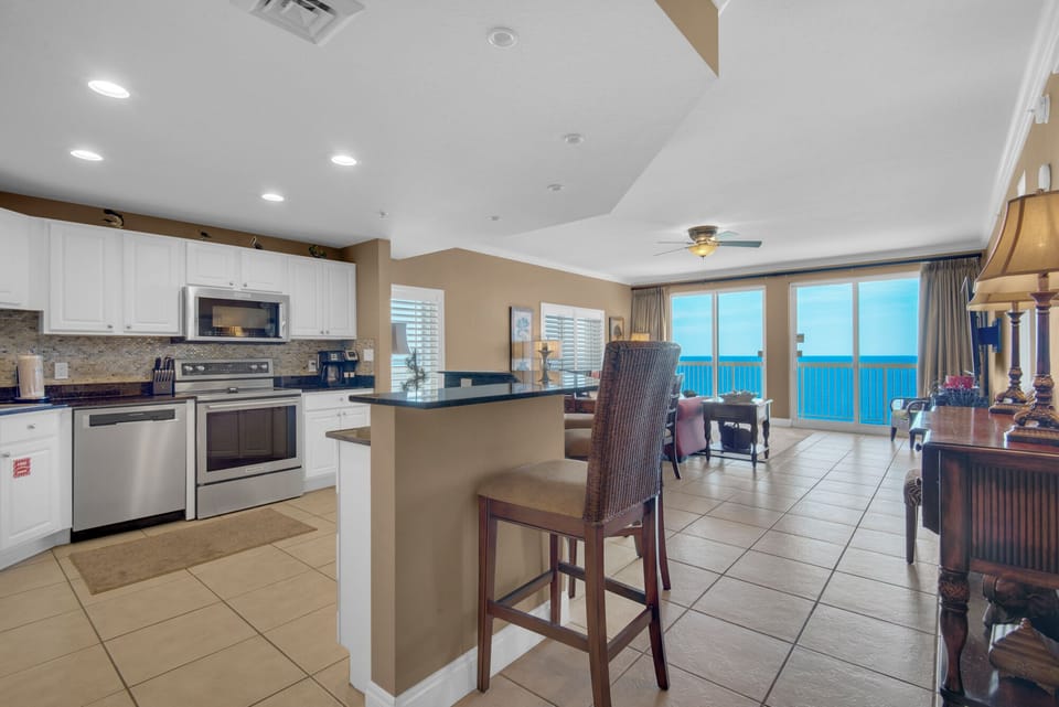 Walk in and be greeted by the charm of this unit paired with incredible views of the Gulf.