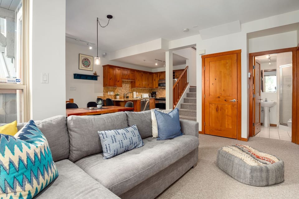 A cozy yet spacious lounge area ideal for relaxing after a day of adventure.