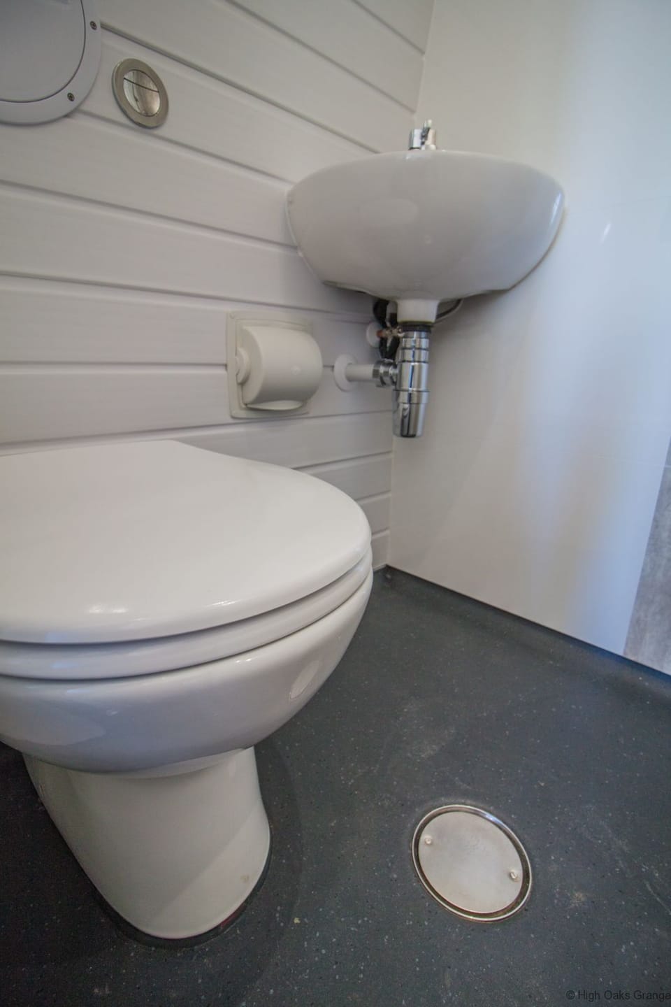Shower room with toilet and sink