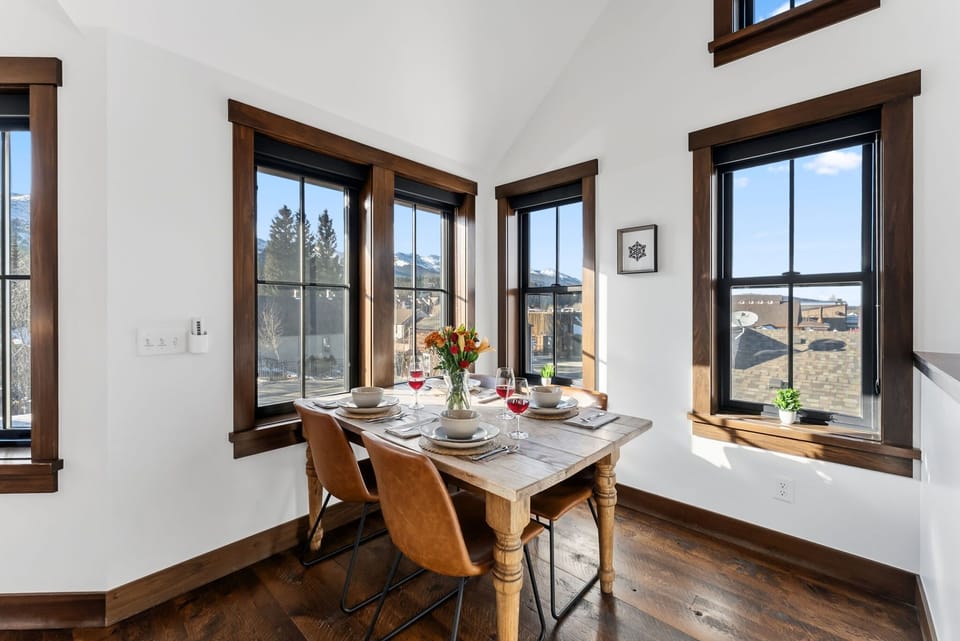 Dining table with seating for four