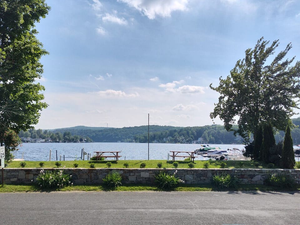 View from 1st floor at Inn at Highland Lake