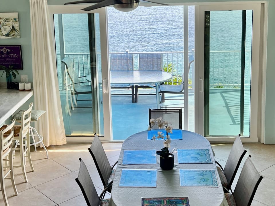 Indoor and outdoor dining areas