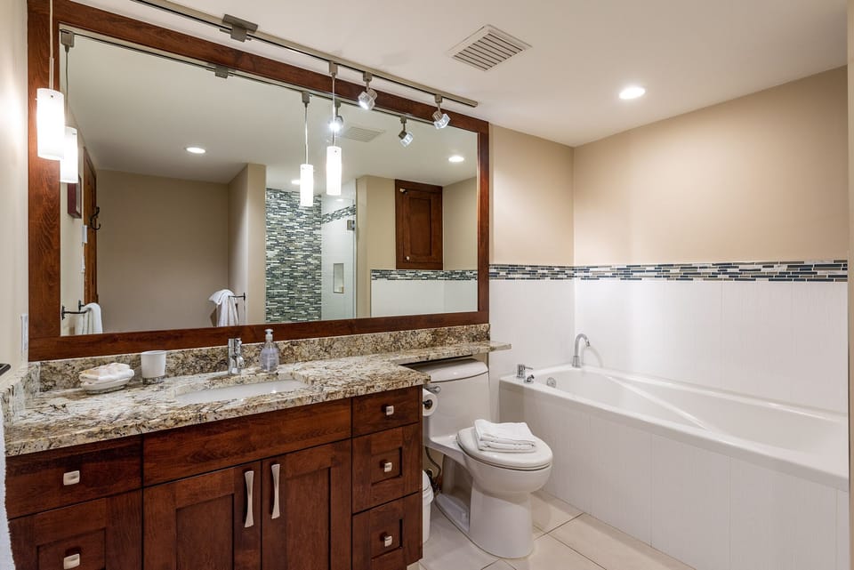 Primary Ensuite with shower and bathtub