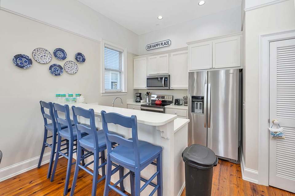 The Kitchen has a breakfast bar with seating for four.