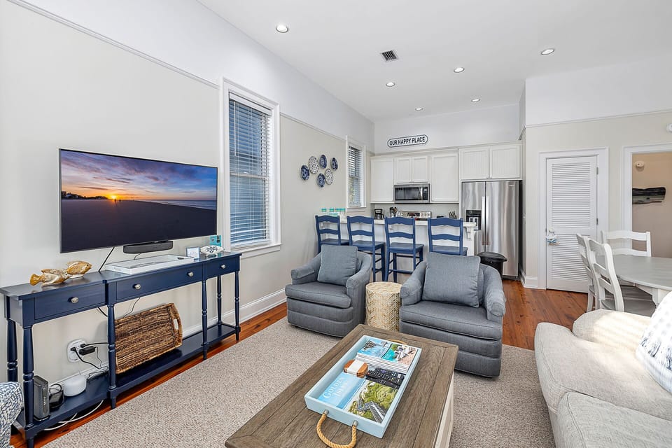 The open floor plan provides ample space for the Living, Dining and Kitchen spaces.