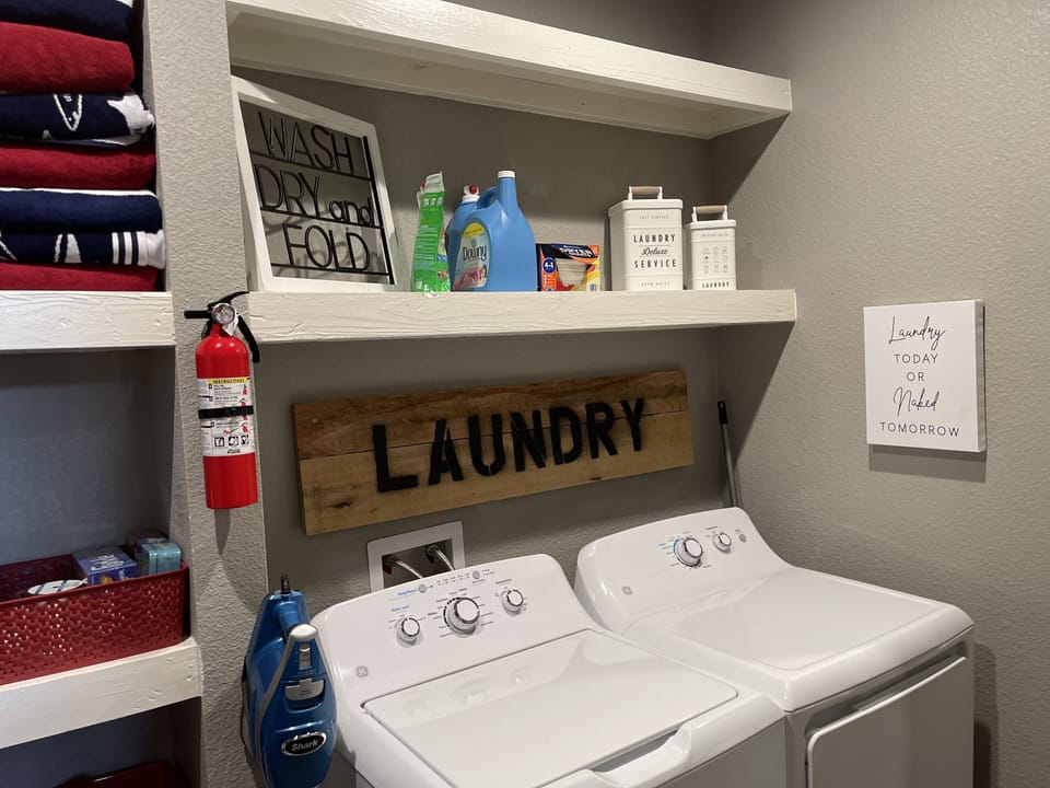 Laundry room with supplies provided for your stay