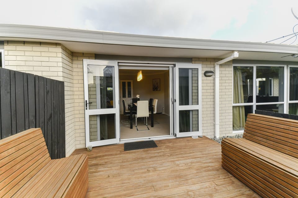 Deck and outdoor dining area