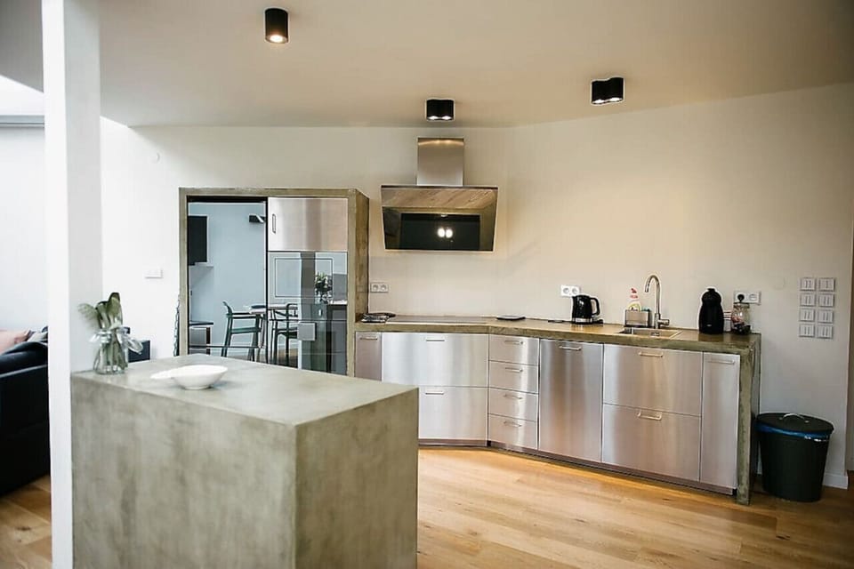 Fully equipped kitchen with coffee machine