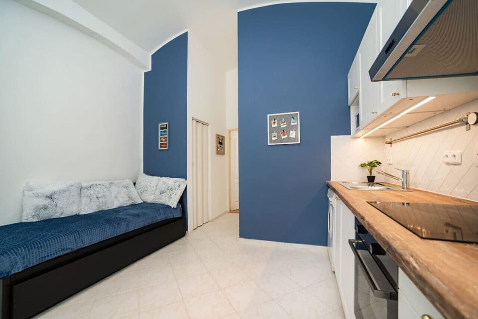 Kitchen area with sofa bed