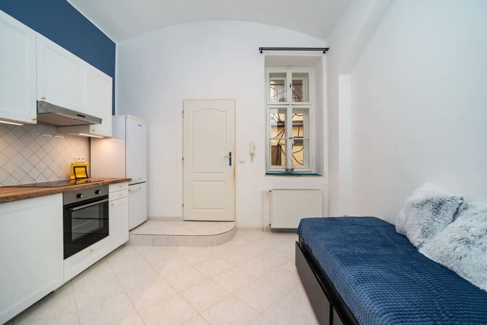 Rear view of kitchen area