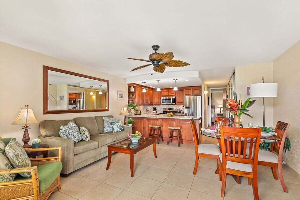 Relax in a cozy living space with island warmth.