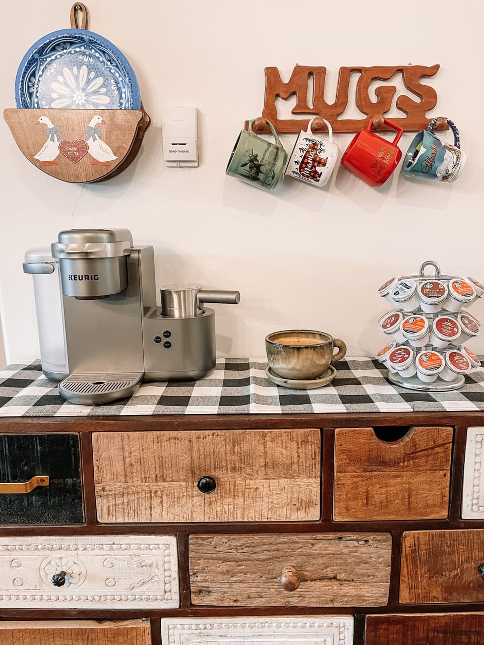 Wake up in the morning with a coffee, latte, or cappuccino from the Keurig!