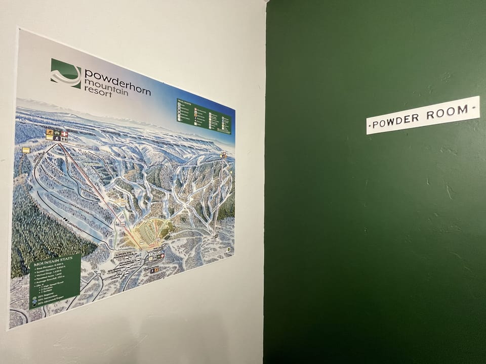 Trail map of Powderhorn in the half bath!
