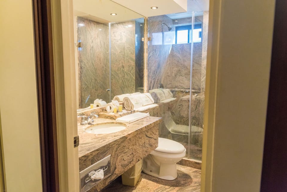 Shower, bidet, towels