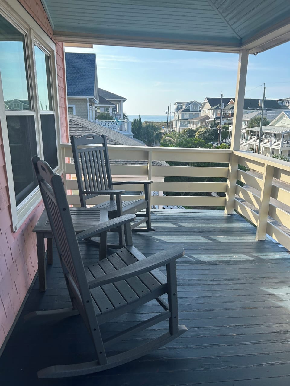 New rocking chairs for the ocean view porch.