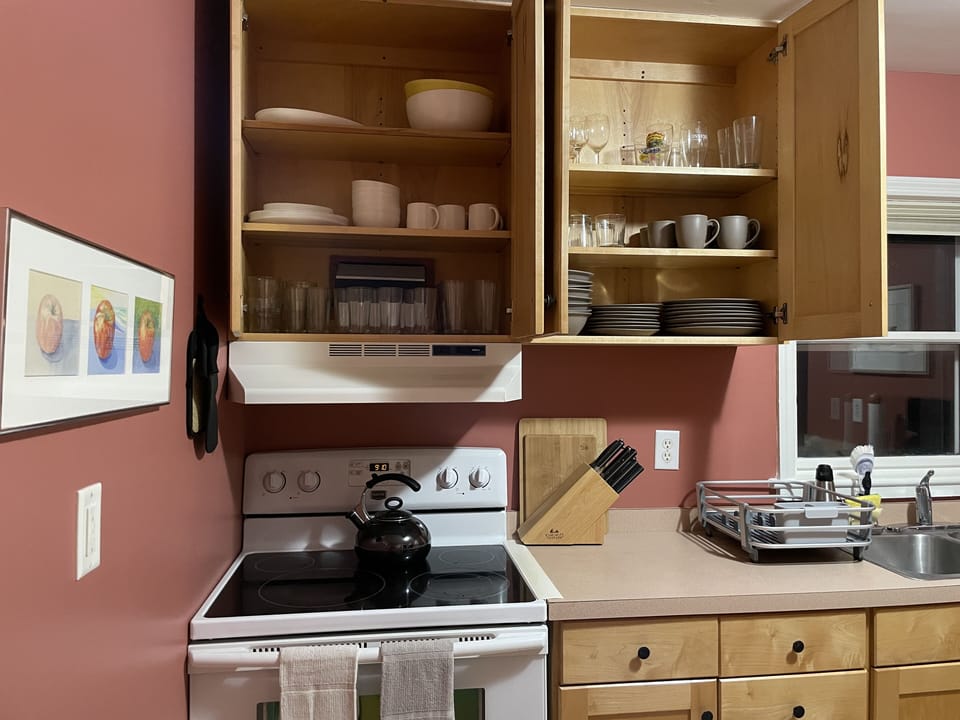 A view of dishes and glassware.