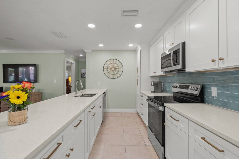 Loads of counter space, with new countertops and cabinets