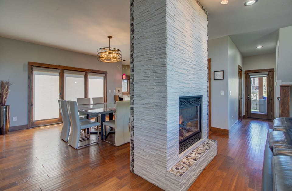 Fireplace View to Dining Room