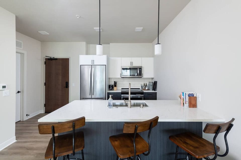 Chef’s kitchen featuring stainless steel appliances and all the essentials for home cooking