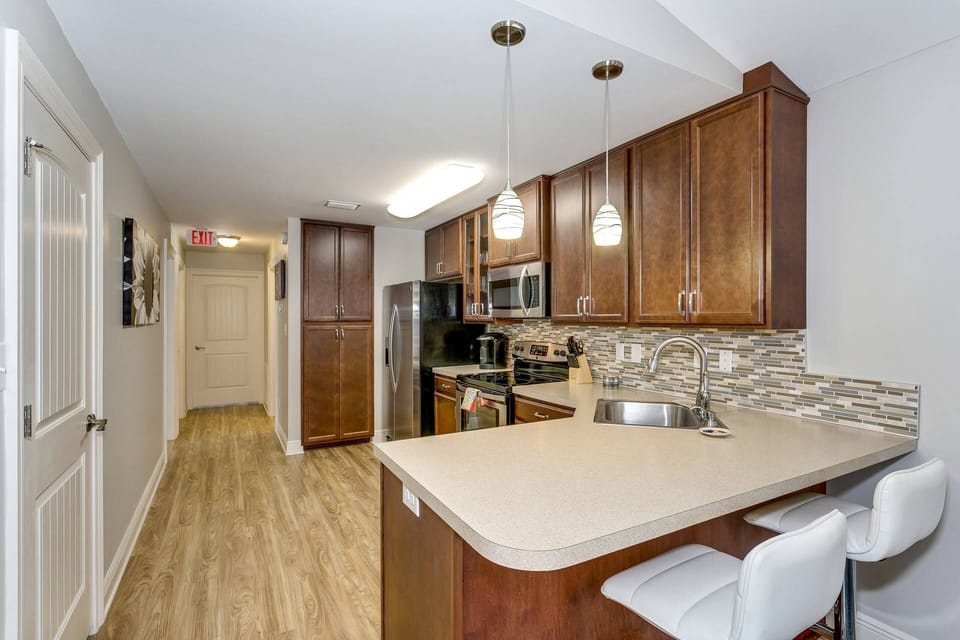 Fully equipped kitchen with all stainless steel appliances