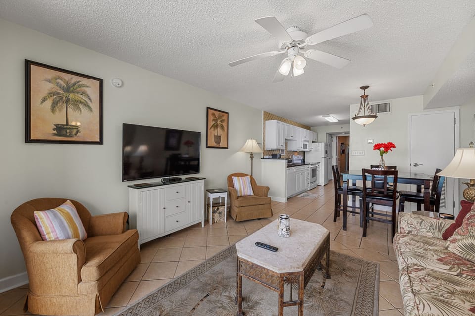 The ocean front living room is fabulous for movie night with the family.