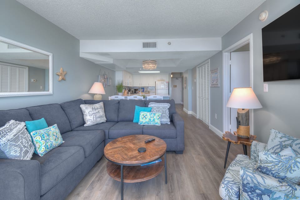 Sink into these comfy sofas and enjoy a family movie night.