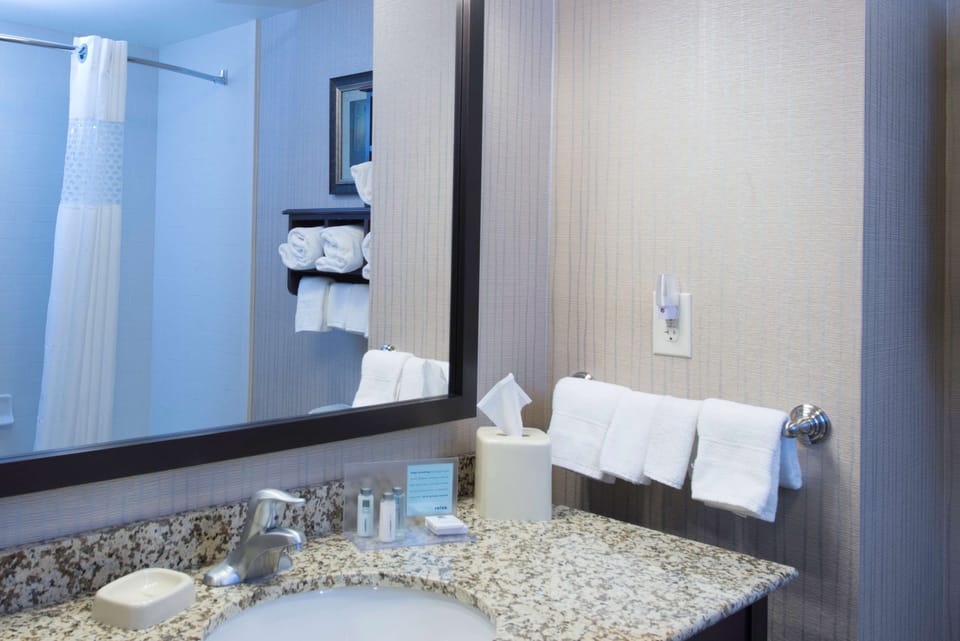 Free toiletries, hair dryer, towels