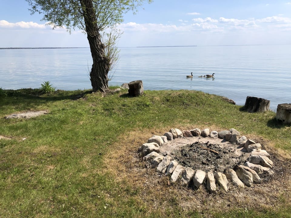 Open fire pit area by the beach 