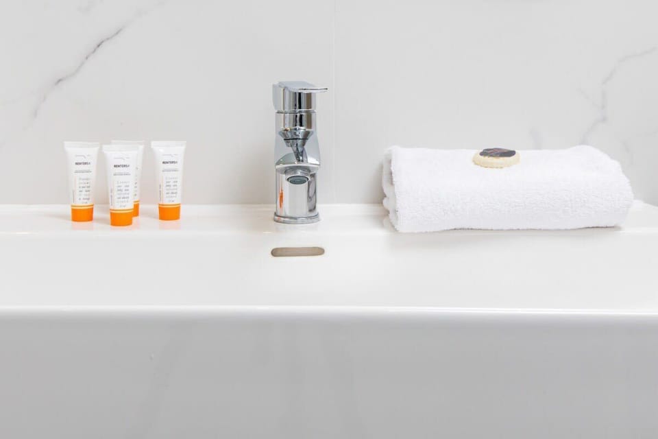 Free toiletries in the bathroom. 