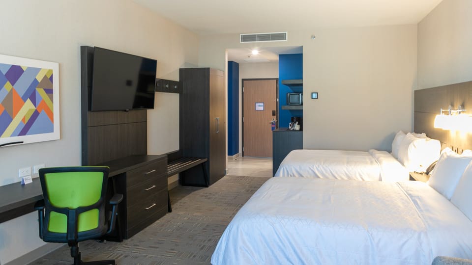 Standard Room, 2 Queen Beds | In-room safe, desk, blackout drapes, iron/ironing board