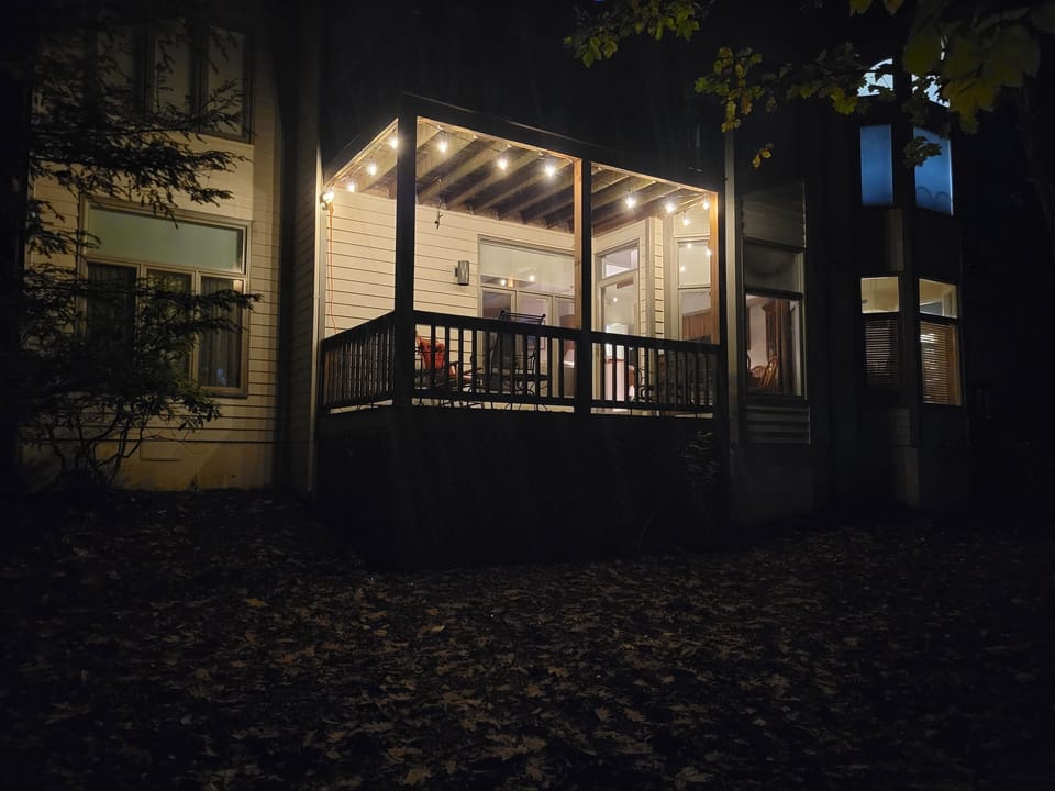 Back Deck in the evening.