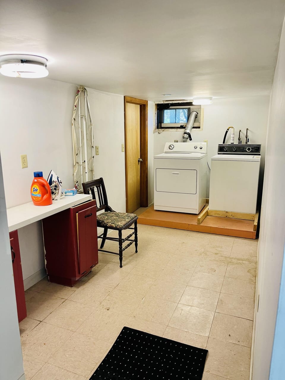 Laundry room open to guests located in basement